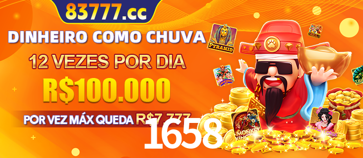 Banner do programa de recompensas Recomende para amigos do 1658, detalhando os bônus por convidar amigos, com prêmios que chegam a R$288.888.